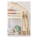 Domčeková vyvýšená detská posteľ z borovicového dreva 90x200 cm v prírodnej farbe Mila DMPBA – A