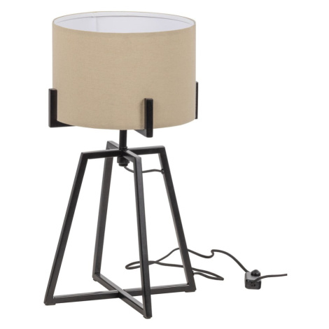Béžová stolová lampa s textilným tienidlom (výška  60 cm) Holly – WOOOD