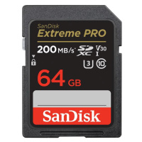 SANDISK EXTREME PRO 64 GB SDXC MEMORY CARD 200 MB/S A 90 MB/S, UHS-I, CLASS 10, U3, V30