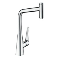 Drezová batéria Hansgrohe Metris Select M71 s vytahovací sprškou chrom 14884000