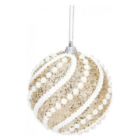 Vianočná zlatá guľa s perlami