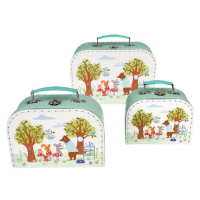 Kartónové detské organizéry na hračky v súprave 3 ks 21x28x8 cm Woodland Friends – Rex London