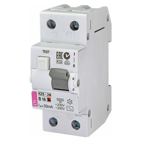 Chránič prúdový s nadprúdovou ochranou KZS-2M 1p+N AC B16/0,03 10kA (ETI)