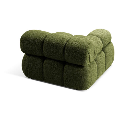 Zelený modul pohovky z textílie bouclé (ľavý roh) Bellis – Micadoni Home