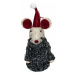 Vianočná závesná dekorácia Myška s čiapkou, 5 x 14 cm​