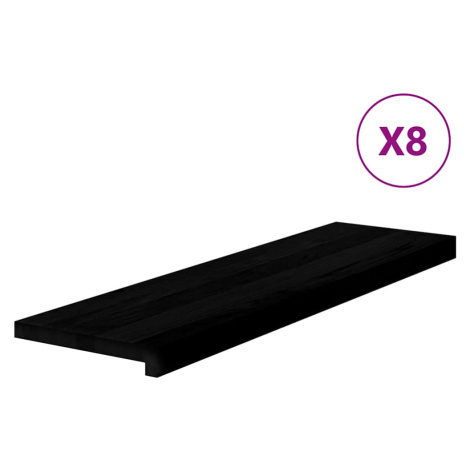 vidaXL Schodiskové stupne 8 ks hnedočierná 90x30x2 cm dubový masív