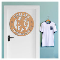 Drevené logo na stenu - Chelsea FC, Buk