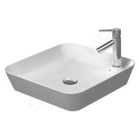 DURAVIT - Cape Cod Umývadlo na dosku, 460x460 mm, bez prepadu, s otvorom na batériu, DuraCeram, 