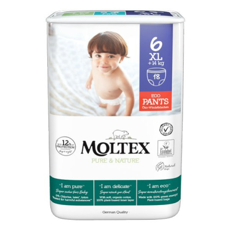 MOLTEX Pure&Nature Nohavičky plienkové jednorazové 6 XL (14 kg+) 18 ks