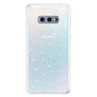 Odolné silikónové puzdro iSaprio - Abstract Triangles 03 - white - Samsung Galaxy S10e
