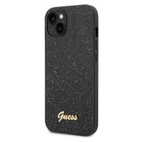 Guess PC/TPU Glitter Flakes Metal Logo Zadný Kryt pre iPhone 14 Max Black