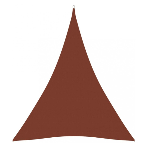 Tieniaca plachta trojuholníková 3 x 4 x 4 m oxfordská látka Dekorhome Tehlová vidaXL