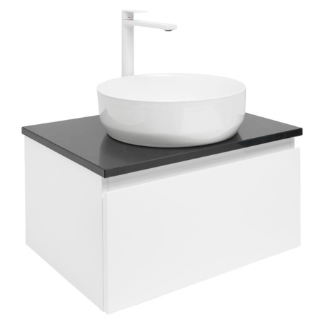 Kúpeľňová skrinka s umývadlom a kamennou krycí doskou SAT B-Way 59x30x45 cm biely lesk BWAY60WTK