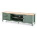 Zelený/v prírodnej farbe TV stolík z borovicového dreva 158x47 cm Miranda – Marckeric