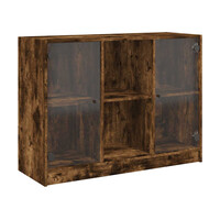 vidaXL Komoda dymovĂ˝ dub 102x37x75,5 cm kompozitnĂ© drevo