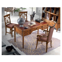 Estila Luxusný rustikálny pracovný stôl Lasil z masívneho dreva v hnedej farbe a piatimi zásuvka