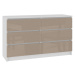 Expedo Komoda ARMARIA K120 6SZ, 120x77x40, biela/capuccino lesk