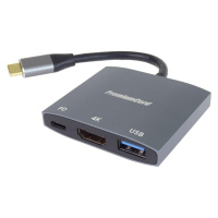 PremiumCord adaptér USB-C na HDMI, USB3.0, PD, rozlíšenie 4K a FULL HD 1080p