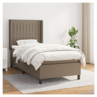 vidaXL Posteľný rám boxspring s matracom sivohnedý 90x190 cm látka