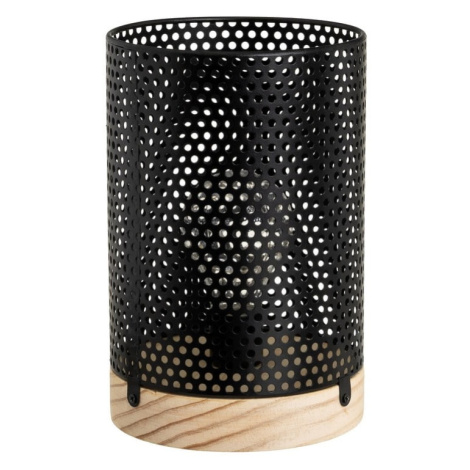 Čierna stolová lampa s kovovým tienidlom (výška 20 cm) – Casa Selección