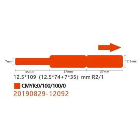 Niimbot štítky na káble RXL A2K18638001, 12,5x109mm 65ks Red pre D11 a D110