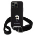 Karl Lagerfeld Saffiano Crossbody Metal Ikonik Zadný Kryt pre iPhone 15 Pro Max Black