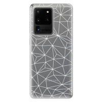 Odolné silikónové puzdro iSaprio - Abstract Triangles 03 - white - Samsung Galaxy S20 Ultra