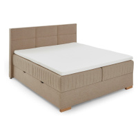 Béžová boxspring posteľ s úložným priestorom 180x200 cm Tambo – Meise Möbel