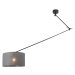 Inteligentná závesná lampa čierna s tienidlom tmavošedá 35 cm vrátane Wifi A60 - Blitz