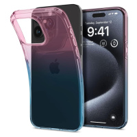 Apple iPhone 15 Pro, silikónové puzdro, transparentné/ružové/modré, Spigen Liquid Crystal Gradia