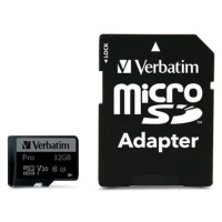 Verbatim Pro MicroSDHC 32GB (Class 10) + SD adaptér