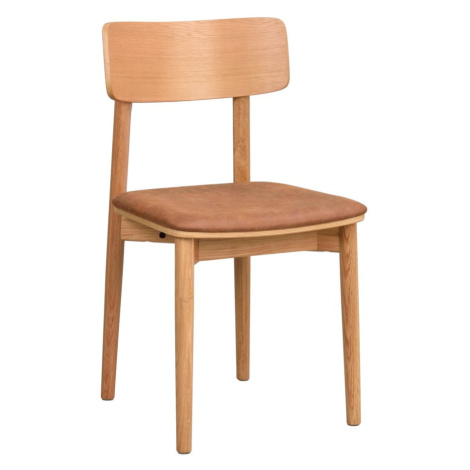 Jedálenská stolička z imitácie kože v koňakovohnedo-prírodnej farbe v súprave 2 ks Wolcott – Row Rowico