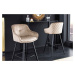 LuxD Dizajnová barová stolička Natasha šampanský zamat
