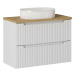 Závěsná skříňka Nova White I s deskou a umyvadlem 80 cm bílá/dub coast evoke