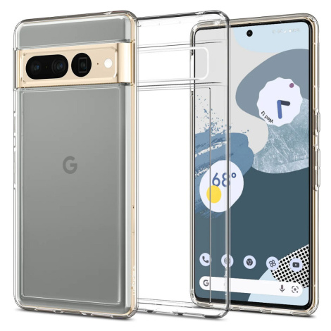 Google Pixel 7 Pro, plastový zadný kryt + silikónový rám, Spigen Ultra Hybrid, priehľadný