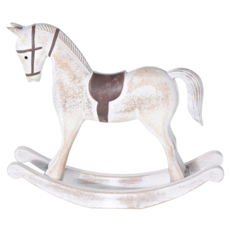 Dekoračný hojdací kôň Flavio biela, 37,5 cm
