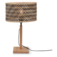Stolová lampa s bambusovým tienidlom v čierno-prírodnej farbe (výška 38 cm) Java – Good&Mojo