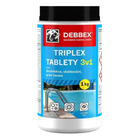 CRANIT TRIPLEX 3v1 - Tablety pre celosezónnu údržbu vody v bazénoch 1 kg modrá Den Braven