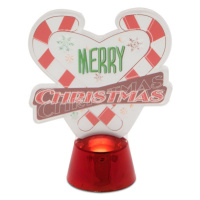 Vianočná stolová LED dekorácia - s lesklým podstavcom - srdce - 11 cm 3 ks