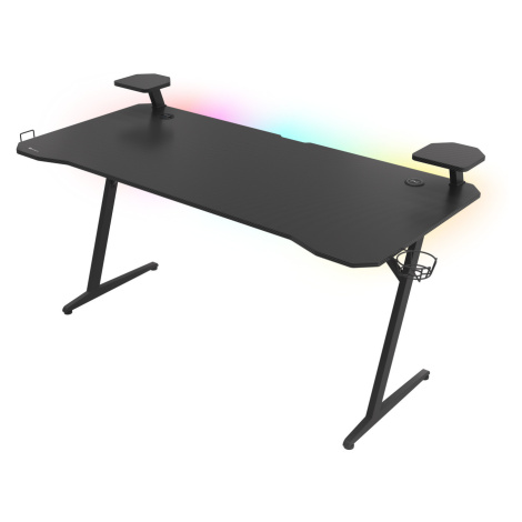 Genesis Holm 510 RGB - herný stôl s RGB podsvietením, 160x75cm, 3xUSB 3.0, bezdrôtová nabíjačka