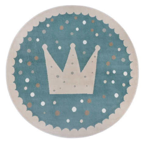 Modrý detský koberec ø 100 cm Crown – Hanse Home