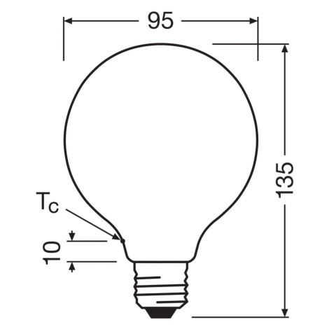 OSRAM LED žiarovka Globe G95 E27 5W matná 2 700K