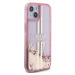 Guess PC/TPU Liquid Glitter Gold Stripe Zadný Kryt pre iPhone 15 Pink