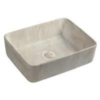 DALMA keramické umývadlo 48x38x13 cm, hranaté, Marfil MM527