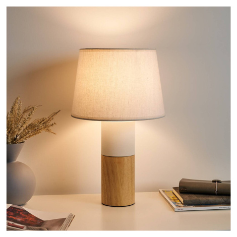 Pauleen Woody Elegance stolová lampa, drevo/textil