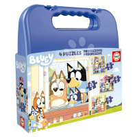 Puzzle Bluey Progressive Educa 12-16-20-25 dielov v kufríku