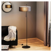 Textilná stojacia lampa Clip, čierna, výška 150 cm