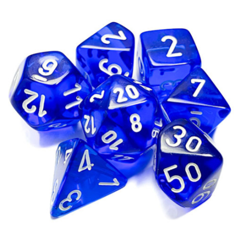 Sada kociek na RPG: Chessex - Blue Translucent (7 ks)