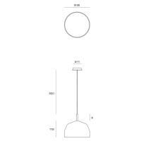 Hrnčekové závesné svetlo, krémovo biele s chrómovými detailmi Ø28cm