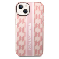 Karl Lagerfeld Monogram Vertical Stripe Zadný Kryt pre iPhone 14 Max Pink